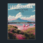 Lake Manyara National Park Tanzania Travel Vintage Postcard<br><div class="desc">Lake Manyara vector artwork design. Lake Manyara National Park features a shallow alkaline lake attracting over a million flamingoes as a Tasmanian nature attraction.</div>