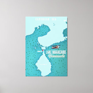 Lake Maracaibo, Venezuela map navigation. Canvas Print