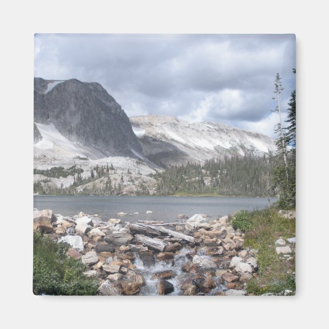 Lake Marie Mountain Scenic Photograph Magnet (Front)