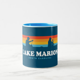 Lake Marion South Carolina Canoe Two-Tone Coffee Mug