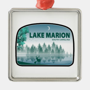 Lake Marion South Carolina Deer Metal Tree Decoration