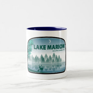 Lake Marion South Carolina Deer Two-Tone Coffee Mug