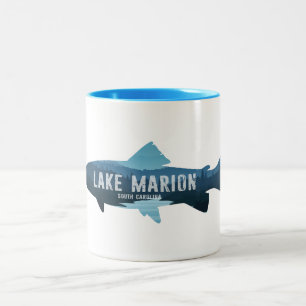 Lake Marion South Carolina Fish Two-Tone Coffee Mug