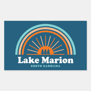Lake Marion South Carolina Rainbow Rectangular Sticker
