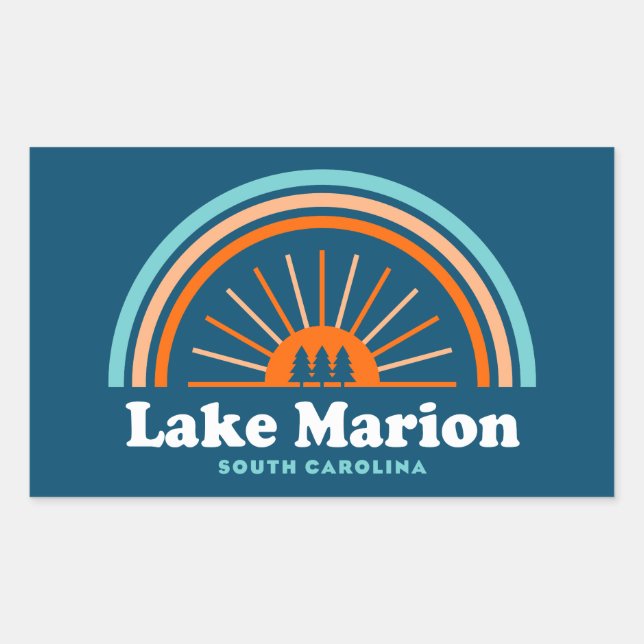 Lake Marion South Carolina Rainbow Rectangular Sticker (Front)