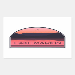 Lake Marion South Carolina Red Sunrise Rectangular Sticker