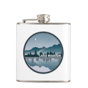 Lake Marion South Carolina Reflection Hip Flask