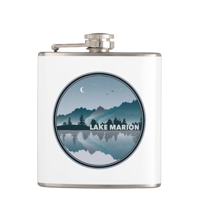 Lake Marion South Carolina Reflection Hip Flask (Front)