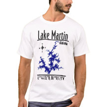 Lake Martin Alabama Blue Nautical Map Coordinates
