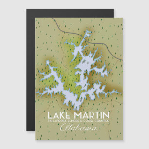 Lake Martin Alabama Travel poster map.