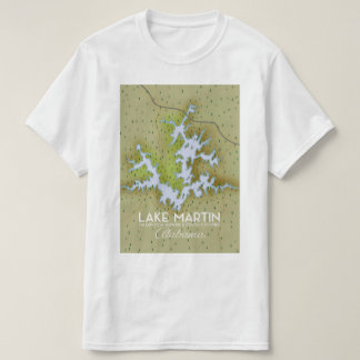 Lake Martin Alabama Travel poster map. T-Shirt