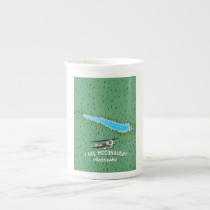 Lake McConaughy Nebraska travel poster Bone China Mug