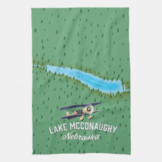 Lake McConaughy Nebraska travel poster Tea Towel