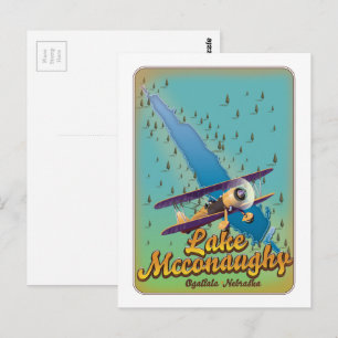 lake mcconaughy vintage travel poster. postcard