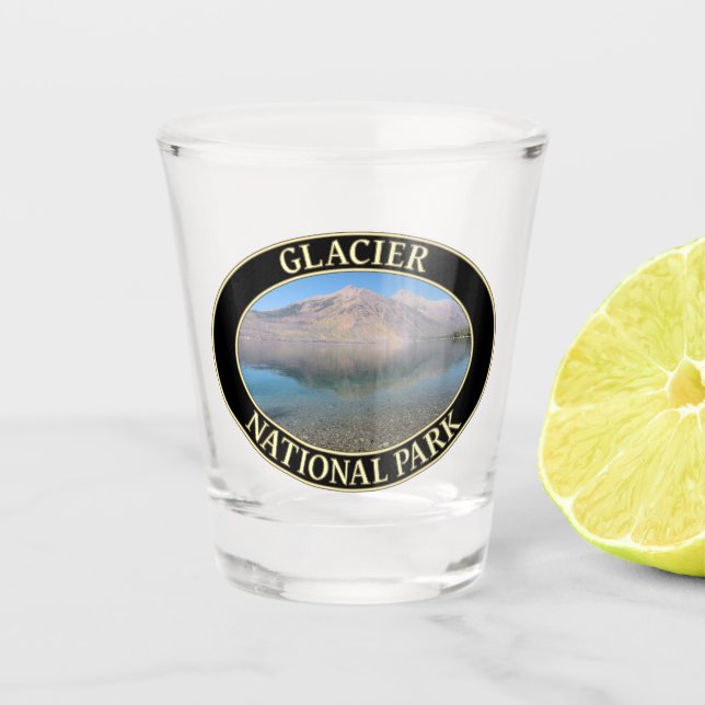 Lake McDonald at Glacier National Park in Montana Shot Glass (Front)