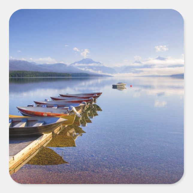 Lake McDonald, Glacier National Park, Montana, Square Sticker (Front)