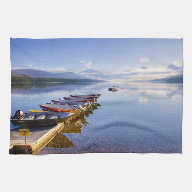 Lake McDonald, Glacier National Park, Montana, Tea Towel (Horizontal)
