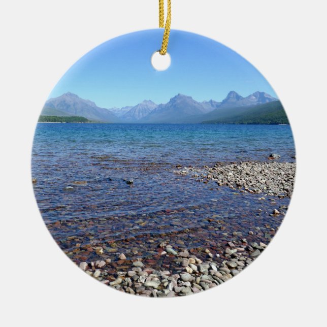 Lake McDonald II Ceramic Tree Decoration (Front)