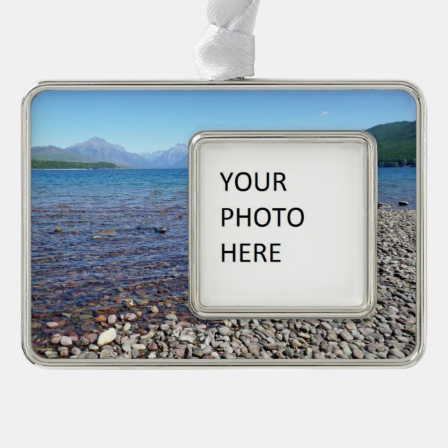 Lake McDonald II Silver Plated Framed Ornament (Front)