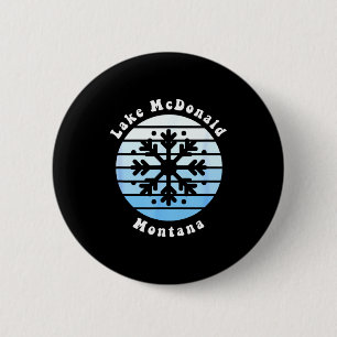 Lake mcdonald montana snowflake christmas winter 6 cm round badge