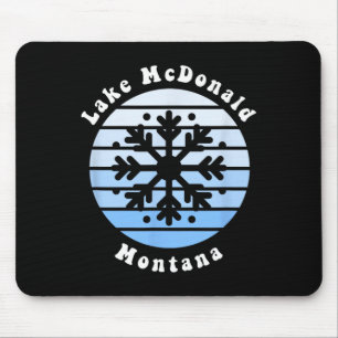 Lake Mcdonald Montana Snowflake Christmas Winter S Mouse Mat