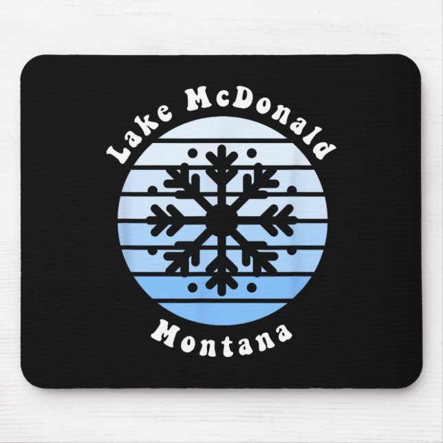 Lake Mcdonald Montana Snowflake Christmas Winter S Mouse Mat (Front)