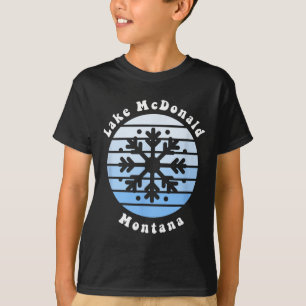 Lake Mcdonald Montana Snowflake Christmas Winter S T-Shirt