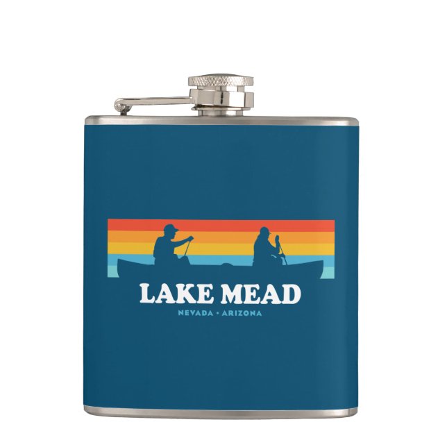 Lake Mead Nevada Arizona Canoe Hip Flask (Front)