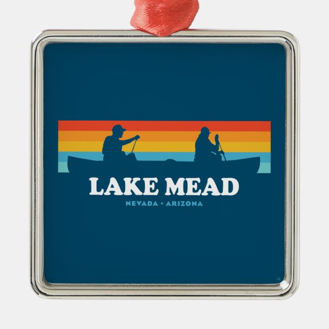 Lake Mead Nevada Arizona Canoe Metal Tree Decoration (Front)