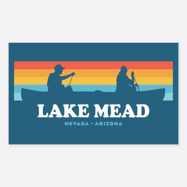Lake Mead Nevada Arizona Canoe Rectangular Sticker (Front)