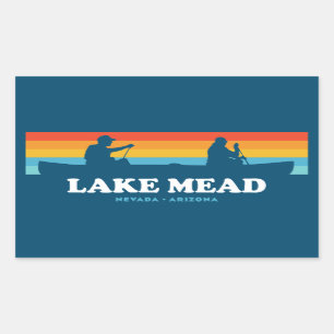 Lake Mead Nevada Arizona Canoe Rectangular Sticker