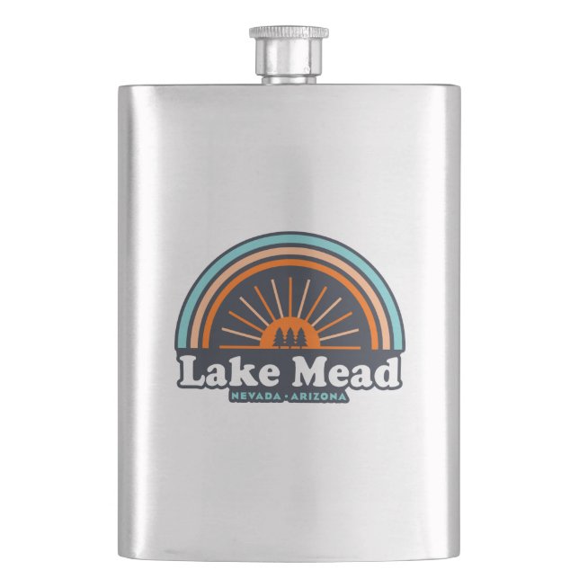 Lake Mead Nevada Arizona Rainbow Hip Flask (Front)