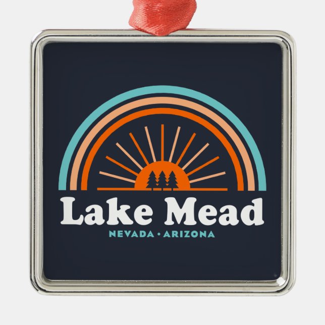Lake Mead Nevada Arizona Rainbow Metal Tree Decoration (Front)