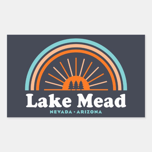 Lake Mead Nevada Arizona Rainbow Rectangular Sticker (Front)