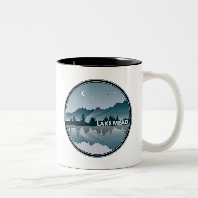 Lake Mead Nevada Arizona Reflection Two-Tone Coffee Mug (Right)