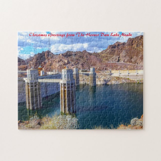 Lake Meade Hoover Dam. Christmas Greetings Jigsaw Puzzle (Horizontal)