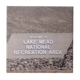 Lake Meade Recreational Area Sign Ceramic Tile