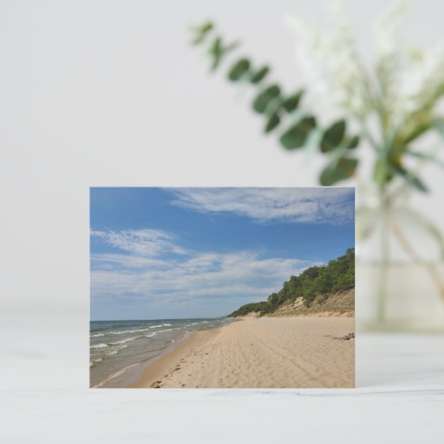 Lake Michigan beach postcard (Standing Front)