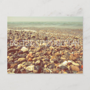 Lake Michigan Beach Rocks Shoreline Sea Postcard