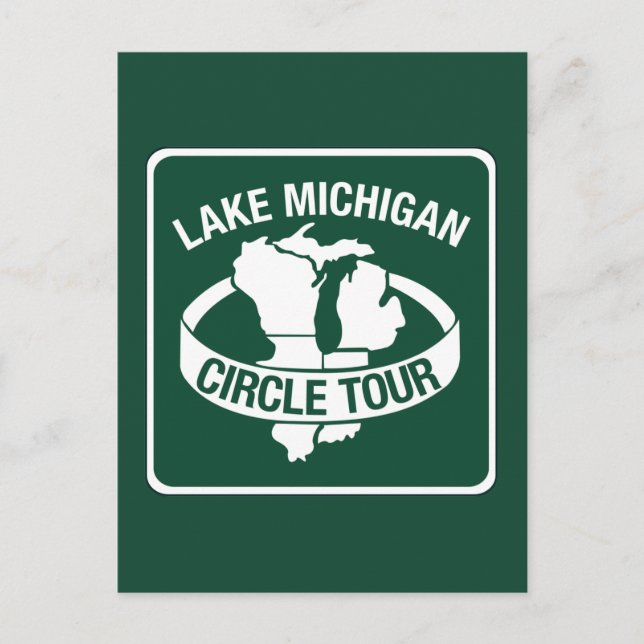 Lake Michigan Circle Tour, Sign, Wisconsin, USA Postcard (Front)