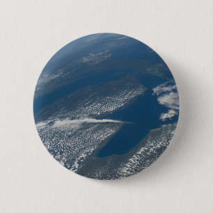 Lake Michigan, Lake Huron And State Of Michigan. 6 Cm Round Badge