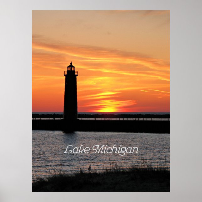 Lake Michigan Lighthouse Poster (Front)