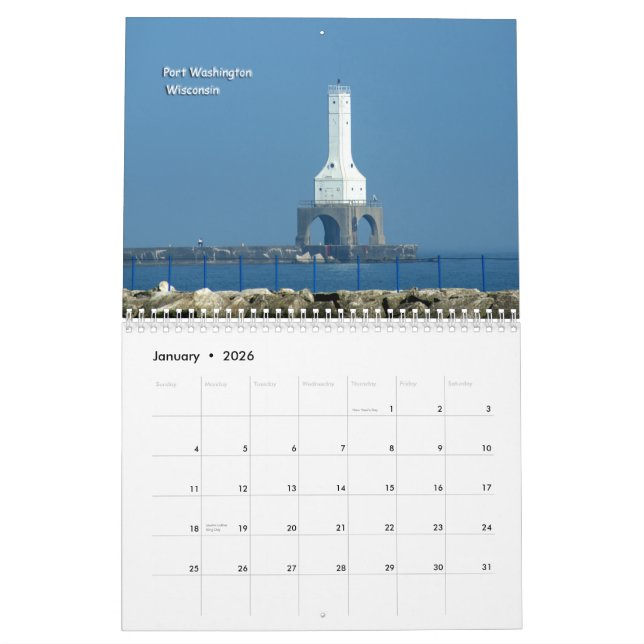 Lake Michigan Lighthouses Calendar (Jan 2026)