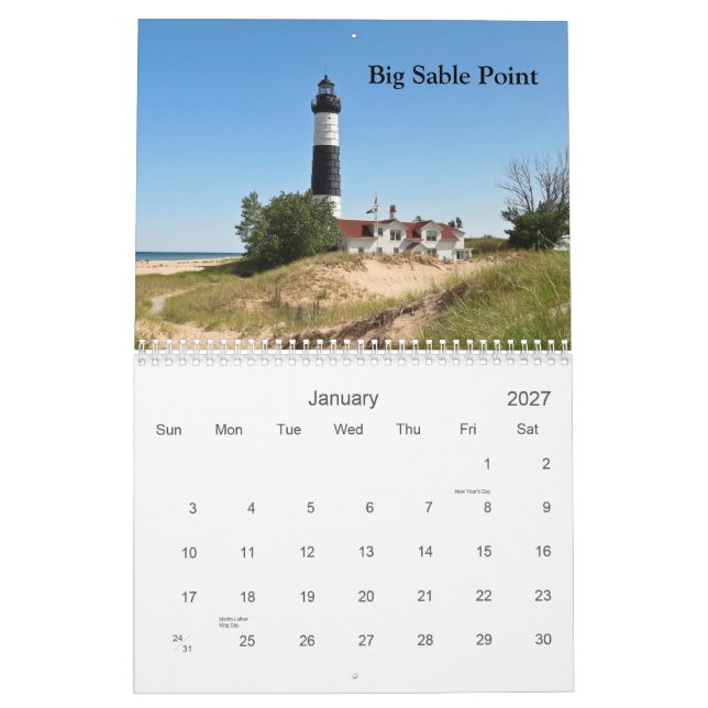Lake Michigan Lighthouses Calendar (Jan 2027)