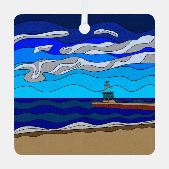 Lake Michigan - Metal Ornament (square) (Front)