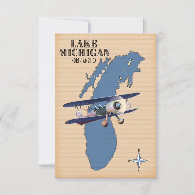 Lake Michigan North America map (Front)