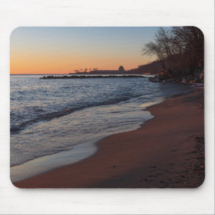 lake michigan north shore milwaukee at daybreak mouse mat