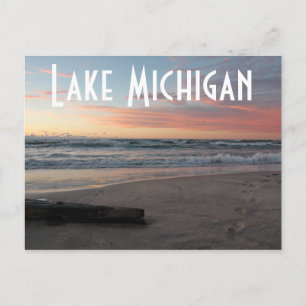 Lake Michigan Pastel Sunset Postcard