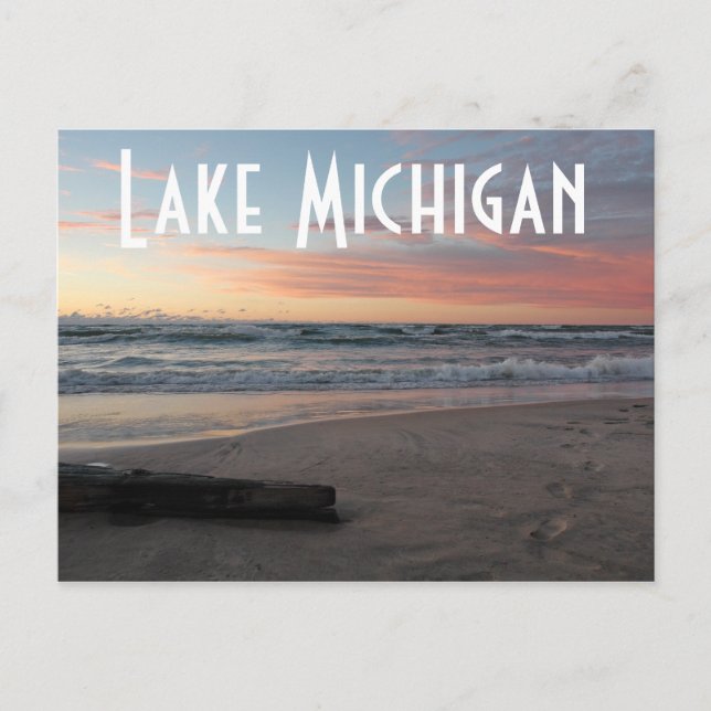 Lake Michigan Pastel Sunset Postcard (Front)