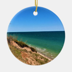 Lake Michigan, Port Washington, WI Ceramic Tree Decoration